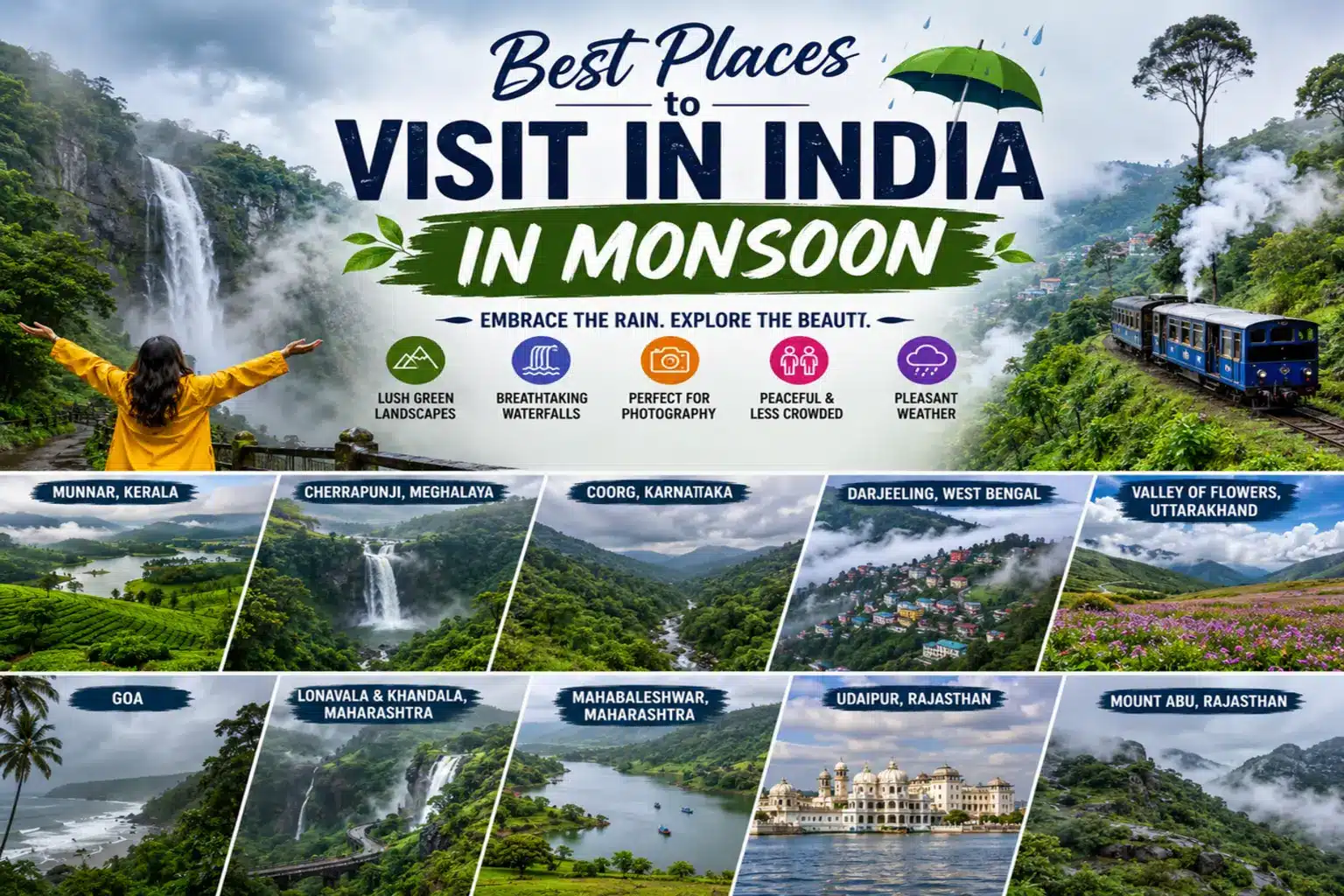 Best Places to Visit in India in Monsoon: Top Rainy Season Destinations for an Unforgettable Journey